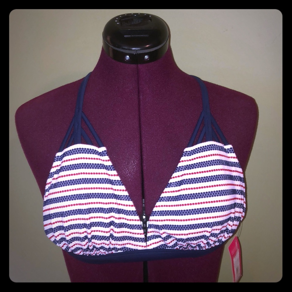 Red, white & blue bathing suit triangle top Memorial Day 4th of July Summer